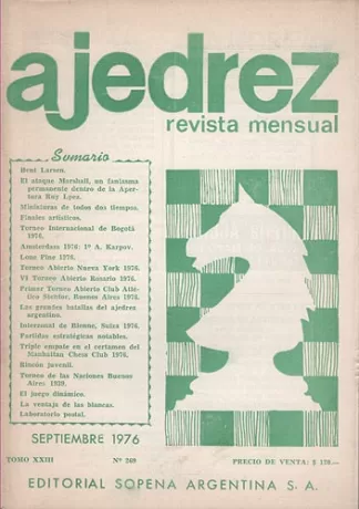 Ajedrez Revista Mensual - Septiembre 1976 - Tomo XXIII - Nº269