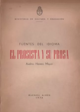 El prosista y su prosa