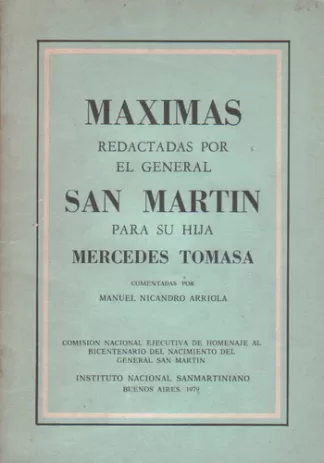 Máximas redactadas por el General San Martín para su hija Mercedes Tomasa